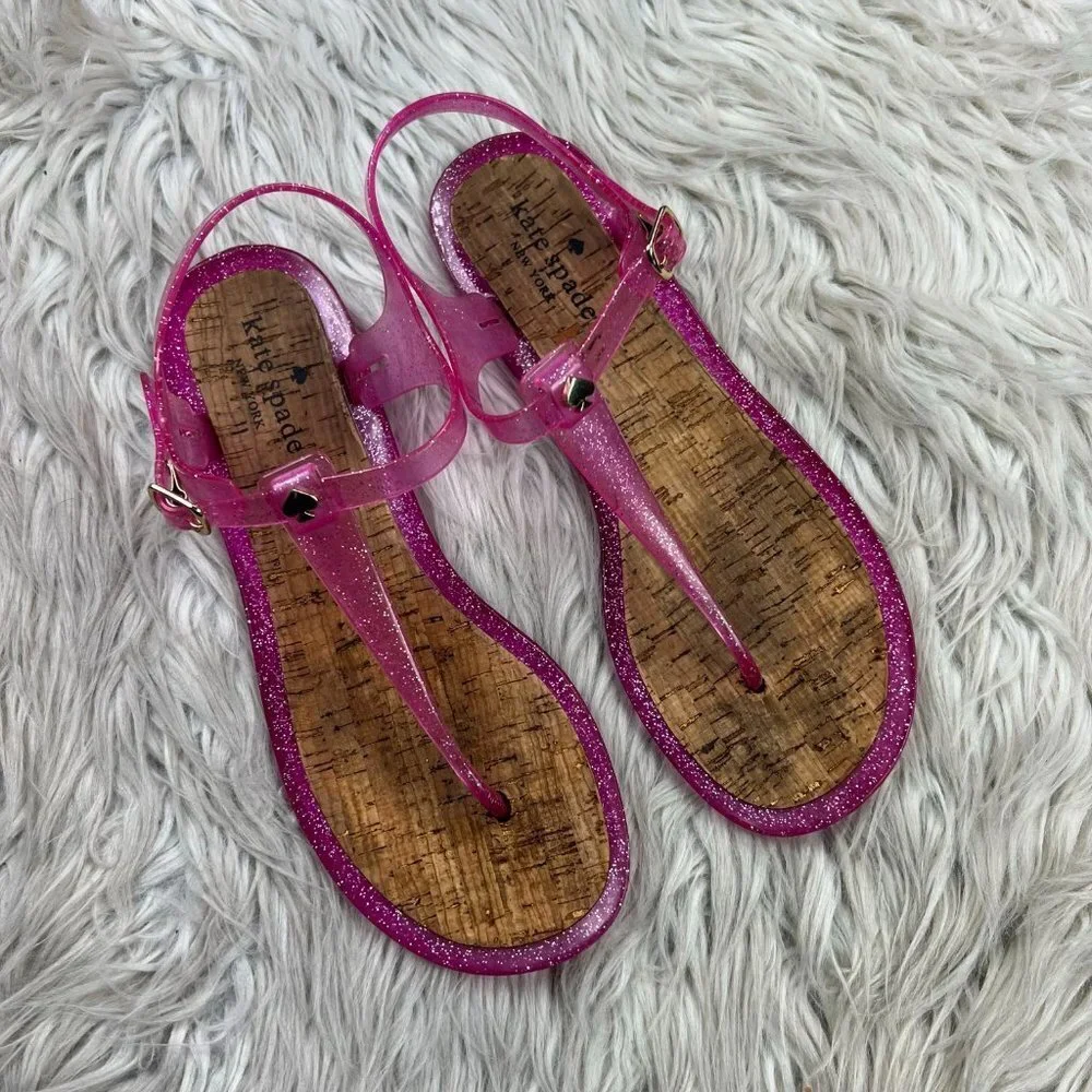 Kate Spade New York Glitter Thong Slingback Jelly Sandals‎